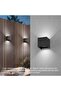 12W outdoor wall light 6000K black. - 4