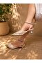 Ri̇na Beige Lace 3 cm Heel Shoes with Pointed Toe and Straps - 4