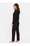 Women's Seasonal Long Sleeve Awesome Black Pajama Set - 4