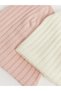 Vizyon New Season Beige Knitwear Baby Girl Beanie 2-Pack - 3
