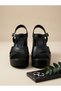 -Genuine Leather Women's Platform Heeled Sandals - 3