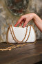 Nude Satin Women's Evening Dress Wedding Bag - 2