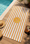 Retro Orange Striped Orange Slice Patterned 70X150 Beach Towel - Digital Printed Bath Towel