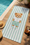 Masalsi Boneli Goose Pink Green Striped Patterned 70X150 Beach Towel - Digital Printed Bath Towel - 2