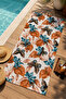 Vintage Butterfly and Botanical Patterned 70X150 Beach Towel - Digital Printed Fade-Resistant Bath Towel