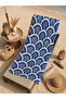 Japanese Seigaiha Navy Blue Wave Motif Patterned 70X150 Beach Towel - Digital Printed Bath Towel - 2