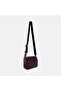 Women's Burgundy Leather Camera Bag with Shoulder Strap - 3