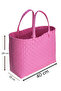 Handmade Knitted Basket Bag - Casual and Beach Bag - Large Size - Pink - 4