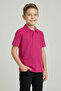 Children's Fuchsia 2-Piece Polo Collar Short Sleeve and Long Sleeve School T-Shirt Set - 2