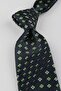 Black Small Pattern Italian Silk Pleated Tie Est228 - 4