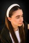 Bym404 Minimal White Velvet Women's Hair Crown Daily Elegant Soft Accessory - 2