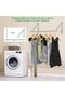 رف تجفيف الغسيل المثبت على الحائط، حامل ملابس قابل للطي، رف معاطف مثبت على الحائط من الألومنيوم لتوفير المساحة - 4