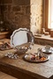 6-Piece Stainless Steel Round Wavy Serving and Presentation Tray Silver - 6