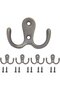 8-pack double-headed wall hooks, silver metal material, suitable for hanging clothes and towels in bathrooms and bedrooms. - 2