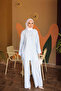Baby Blue Shirt Collar Tunic Pants Set - 2