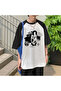 Mi̇ngalondon Y2K Pain and Gain Printed White Raglan Sleeve Oversize T-Shirt - 2
