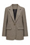 Brown Lined Suede Blazer Jacket with Elbow Detail - 5