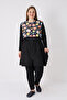 Plus Size Full Covered Hijab Swimsuit 2516 Mystery Flower Black - 4