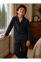 Plaid Pattern Father Son Long Sleeve Shirt Collar Buttoned Men's Pajama Set - 5