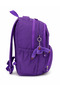 Purple Sports Daily School 4 Compartment Backpack with Crinkle Fabric Plush Accessories Outdoor - 3