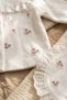 Cotton Baby Girl Flora Hospital Outfit - 5 Piece Lace and Floral Embroidered Vintage Newborn Set - 6