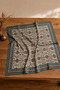 Patterned Square Scarf Turquoise – Ethnic Motif Hijab Headscarf - 2