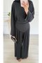 Molly Nelly Women's Wide Leg Pants with Corsage Casual Set - 2