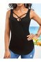 Women's front-cross detail strappy viscose blouse