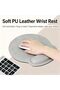 PU Leather Mouse Pad with Memory Foam Wrist Rest, Ergonomic Support, Anti-Slip Base, Edge Stitched, - 3
