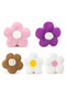 Dedse Plush Daisy Flower Pillow Decorative Furry Throw Pillow White Yellow 38X38 cm - 2