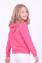 Girl's Printed Kangaroo Pocket Long Sleeve Hooded Sweatshirt - 4
