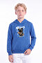 Boy's Printed Kangaroo Pocket Long Sleeve Hooded Sweatshirt - 3