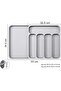 Kitchen Drawer Organizer, Expandable Adjustable Utensil Tray, Universal Silverware Cutlery Ho - 4
