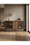 Modern Wooden Buffet Cabinet and Storage Cupboard with Glass Doors