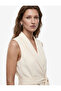 Long Double-Breasted Blazer Vest with Pockets and Belt - 2