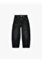 Comfortable Cut Balloon Shape Denim Trousers with Cotton Pockets - 5