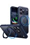 URBAN 360° Rotatable Ring Stand Case for iPhone 17 Pro Max, Deep Blue | Compatible with MagSafe, Ca