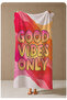 Colorful Abstract Good Vibes Written Retro Patterned 70X150 Beach Towel - Cotton Bath Towel - 4