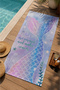 Pastel Blue Purple Mermaid Tail Watercolor Patterned 70X150 Beach Towel - Cotton Bath Towel - 3