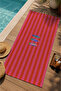 Pink Red Striped Summer Slogan 70X150 Beach Towel - Digital Printed Bath Towel - 3