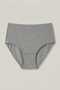 Pack of 5 Gray Women's High-Waisted Cotton Gathering Panties in Plus Size with Ribbed Trim - Includes Sleep Band as a Gift - 4