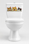 Toilet Sticker Set of Three Cute Cats Winking, Cheerful and Sad - Fun Bathroom Sticker Set