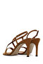 Women's Tan Ankle Buckle High Thin Heeled Suede Sandals 26Sfe391010 - 7
