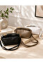 Dark Mink Soft Textured Women's Hand and Shoulder Bag with Lock Detail and Adjustable Strap - 3