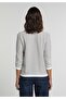 Regular Fit Round Neck Striped Women's Brown ¾ Sleeve T-Shirt - 2