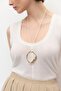 Abstract Metal Pendant Necklace Gold