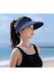 Women's Summer Sun Hat - Detachable Wide Brim UV Protection Navy Blue - 2