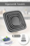 Set of 18 Square Food Storage Containers - Food Storage Containers Suitable for Freezer and Microwave Anthracite - 4