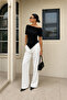 Women's Boat Neck Side Gathered Asymmetrical Hem Stylish Blouse - 2