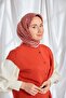 Twill Silk Scarf Geometric Pattern Red - 3